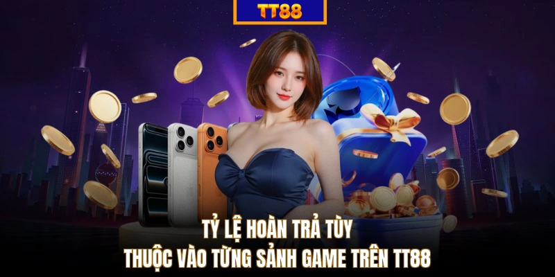Tỷ lệ hoàn trả tùy thuộc vào từng sảnh game trên TT88